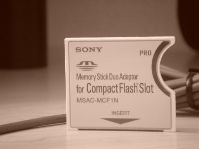 sony ad-mscf1 memory stick duo adapter for compact flash slot on